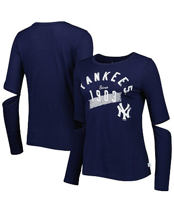 Женская темно-синяя футболка с длинным рукавом New York Yankees Formation Touch