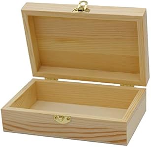 Creative Hobbies Unfinished Wood Craft Box – Light Unfinished Wood with Clasp – Make Your Own Gift Box, Jewelry Box, Photo Box - Decorate with Paint, Ribbon, Decoupage and More – 6" x 4" x 2" | 2 Pack Creative Hobbies