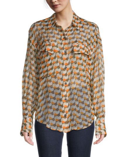 Шелковая рубашка Nanine с геометрическим рисунком EQUIPMENT