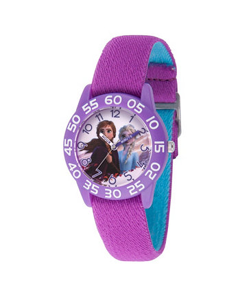Фиолетовые пластиковые часы Time Teacher для девочек Disney Frozen 2, Эльза и Анна, 32 мм Ewatchfactory
