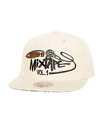 Men's x AND1 White Mixtape Vol. 1 Adjustable Hat Mitchell & Ness