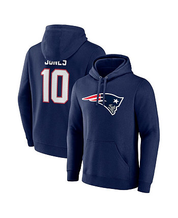 Мужской флисовый пуловер с капюшоном Mac Jones Navy New England Patriots Big and Tall с именем и номером Fanatics
