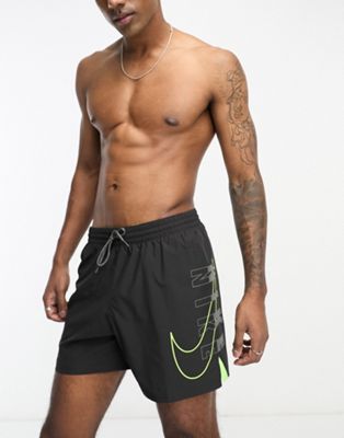 Черные шорты для плавания с большим логотипом по бокам Nike Swim Explore 5 дюймов Nike