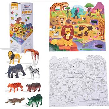 Prextex Animal Double Sided Puzzle Multicolored Developmental Toy Prextex