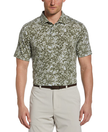 Мужская рубашка-поло с короткими рукавами и камуфляжным принтом с искаженным цветочным принтом PGA TOUR