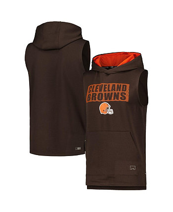 Мужской коричневый пуловер без рукавов Cleveland Browns Marathon с капюшоном MSX by Michael Strahan