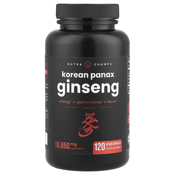 Korean Panax Ginseng, 1,650 mg, 120 Veggie Capsules (Капсулы на растительной основе) (825 mg per Capsule) NutraChamps