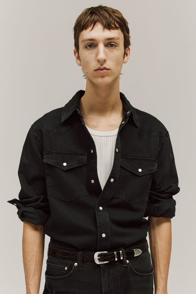 Джинсовая рубашка обычного кроя H&M