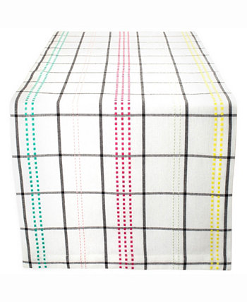 Color Pop Plaid Table Runner 14 "X 108" Design Imports