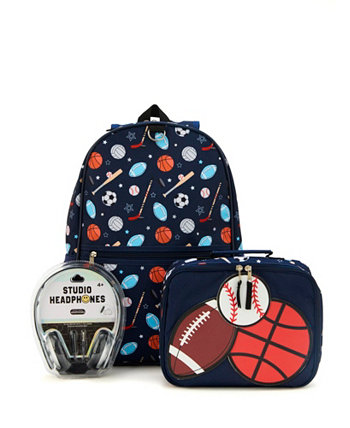 Boy's All Star Sports Backpack Headphone Lunch Set InMocean
