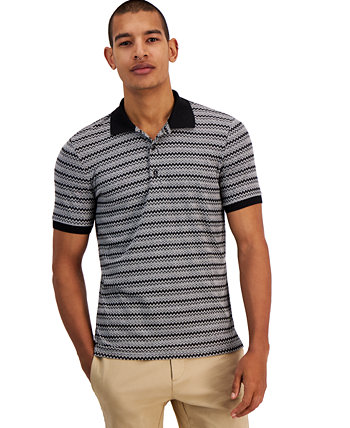 Men's Funday Slim-Fit Zig-Zag Stripe Polo Shirt Paisley & Gray