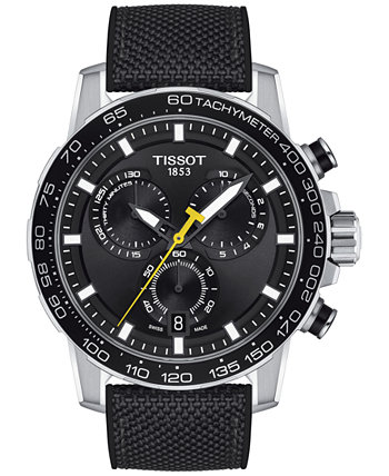 Мужские швейцарские часы с хронографом Supersport с черным текстильным ремешком 40 мм Tissot