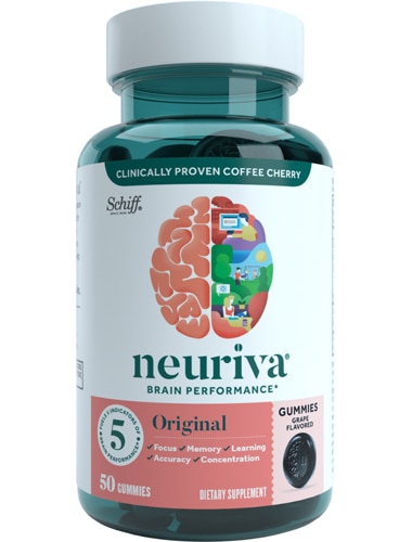 Gummies Добавка для улучшения работы мозга, без глютена, вегетарианский виноград, 50 жевательных конфет Neuriva