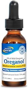 NORTH AMERICAN HERB & SPICE Oreganol P73-1 fl. oz (Унции). - Immune Support, Optimal Health - Unprocessed, Certified Organic, Wild Oregano Oil - Mediterranean Source - Non-GMO - 432 Servings (Порции) North American Herb & Spice