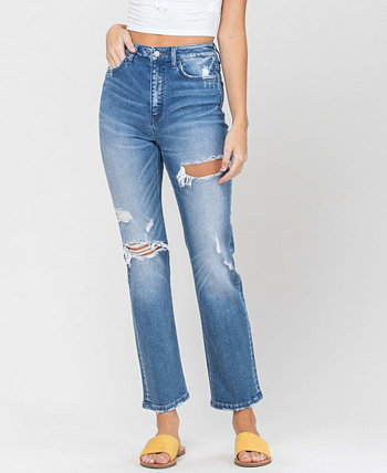 Женские рваные прямые джинсы с очень высокой посадкой VERVET