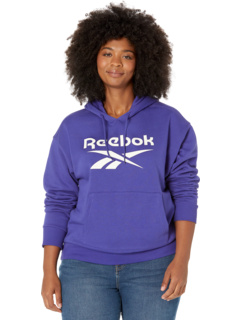 Флисовый пуловер с капюшоном больших размеров с фирменным логотипом Reebok
