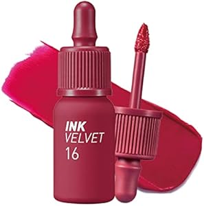 Peripera Ink the Velvet Lip Tint | High Pigment Color, Longwear, Weightless, Not Animal Tested, Gluten-Free, Paraben-Free | #016 HEART FUCHSIA PINK, 0.14 fl oz Clio