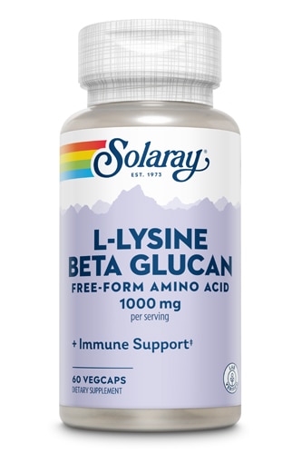 Solaray L-лизин бета-глюкан — 1000 мг — 60 растительных капсул Solaray