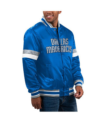 Мужская синяя университетская атласная куртка с длинными кнопками Dallas Mavericks Home Game Starter