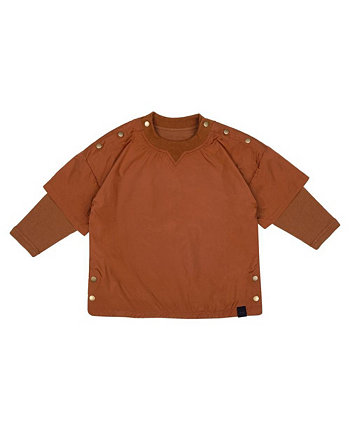 Toddler|Child Unisex, Kids Layered Nylon Top with Jersey Sleeve OMAMImini