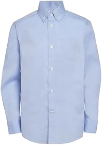 Tommy Hilfiger Boy's Oxford Long Sleeve Dress Shirt, Collared Button-down With Chest Pocket, Regular Fit Tommy Hilfiger