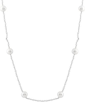 Ожерелье Station из натурального белого культивированного пресноводного жемчуга 4,5-5 мм и 10-11 мм Splendid Pearls