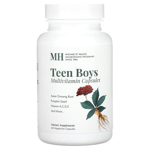 Teen Boys, Мультивитамины, 60 вегетарианских капсул Michael's Naturopathic