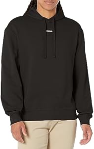 HUGO Men's Contrast Center Logo Hooded Sweatshirt Hugo