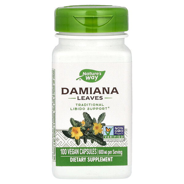 Листья Дамианы - 600 мг - 100 веганских капсул - Nature's Way Nature's Way