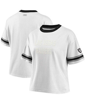 Женская белая укороченная футболка Las Vegas Raiders WEAR by Erin Andrews