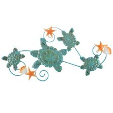 Роскошный домашний декор из металлических настенных рисунков с морскими черепахами, ракушками и морскими звездами Lavish Home