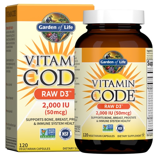 Vitamin Code RAW D3 - 2000 МЕ - 120 вегетарианских капсул - Garden of Life Garden of Life
