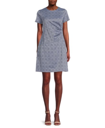 Клетчатое платье А-силуэта Calvin Klein