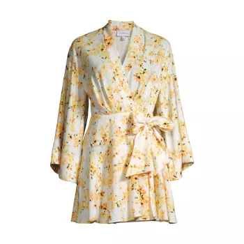 Мини-платье Maia с цветочным принтом и запахом из смеси льна SIGNIFICANT OTHER