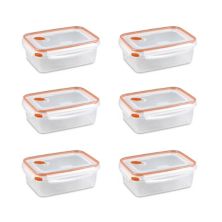Sterilite 03221106 Прямоугольный контейнер Ultra-Seal для хранения пищевых продуктов на 8,3 чашки, оранжевый (6 шт. в упаковке) Sterilite