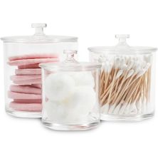 Acrylic Jars Set, Plastic Apothecary Containers with Lids (3 Pack) Juvale