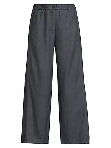 Cotton Wide-Leg Crop Pants Eileen Fisher