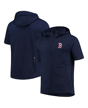 Мужская темно-синяя толстовка с капюшоном Boston Red Sox Insignia Recruit с молнией во всю длину и короткими рукавами LevelWear