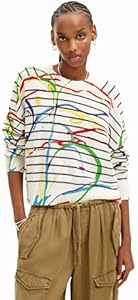 Desigual Women's Short Striped Arty Pullover Desigual