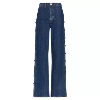 Свободные широкие джинсы с высокой посадкой в стиле вестерн Re/Done