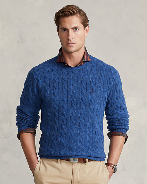 Вязаный свитер из шерсти и кашемира в косичку Ralph Lauren