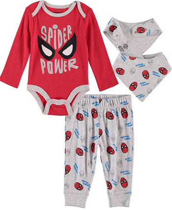 Комплект боди и брюк с изображением Человека-паука для маленьких мальчиков, 3 предмета HAPPY THREADS