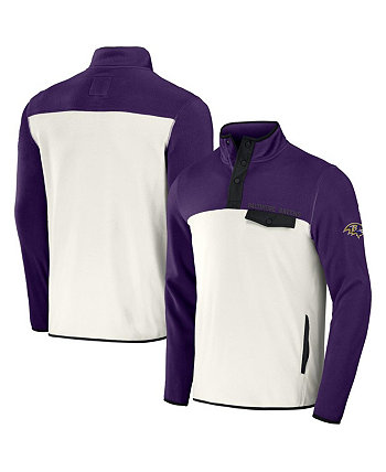 Мужская коллекция NFL x Darius Rucker от фиолетово-кремовой флисовой куртки на четверть кнопки Baltimore Ravens Fanatics