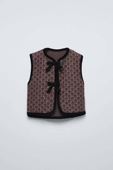 Детский жилет ZARA CONTRASTING FLORAL KNIT VEST ZARA