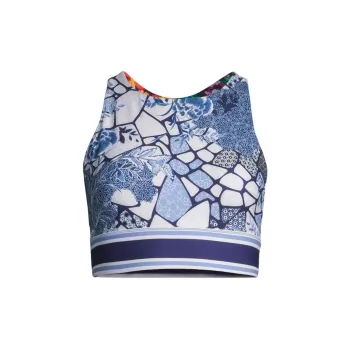 Wild Bloom Floral Reversible Sports Bra Johnny Was