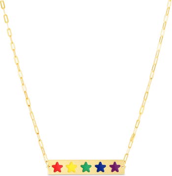 Ожерелье с кулоном в форме звезды и радуги из 14-каратного желтого золота KARAT RUSH