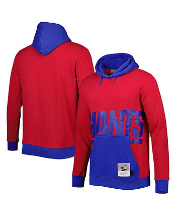 Мужской красный пуловер с капюшоном Royal New York Giants Big and Tall Big Face Mitchell & Ness