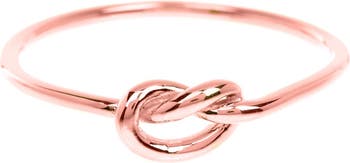 Тонкое кольцо Love Knot с покрытием из розового золота 14 карат Sterling Forever