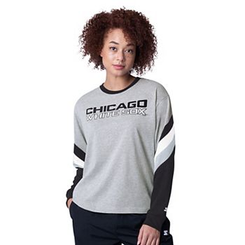 Women's Starter Heather Gray Chicago White Sox Triple A Fashion Color Block Long Sleeve Top Starter