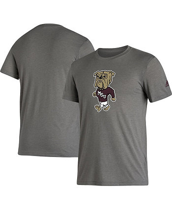 Мужская серая футболка Mississippi State Bulldogs Basics Heritage Tri-Blend Adidas